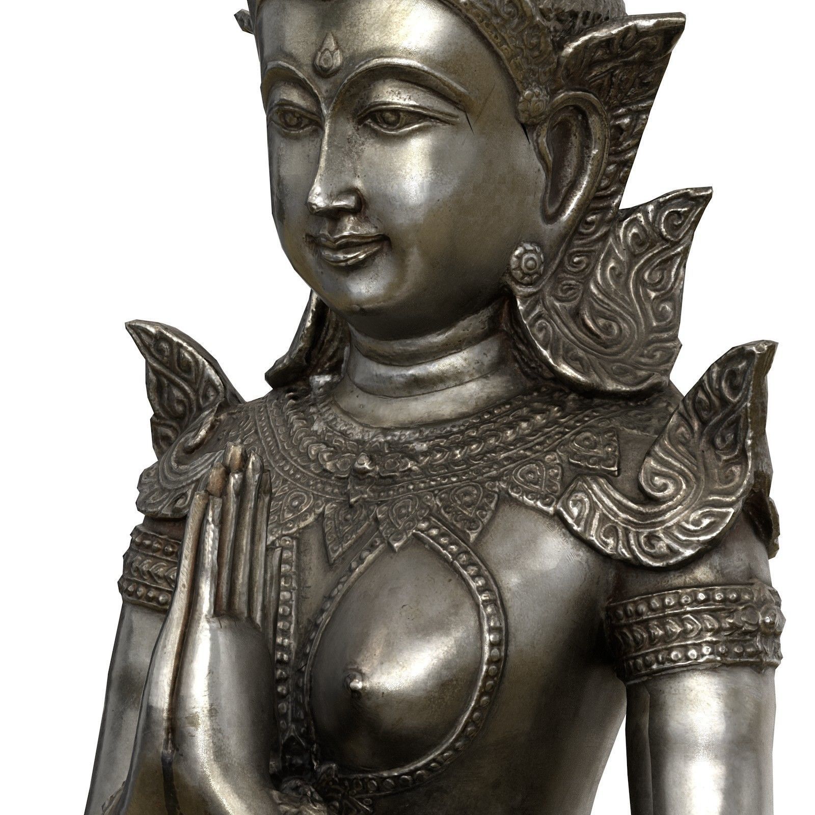 Female Thepphanom Low-poly 3D model_9