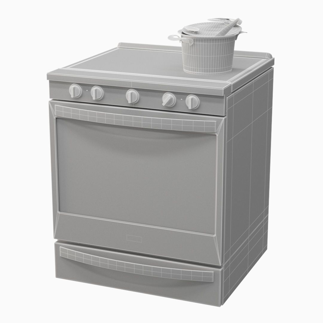 Whirlpool kitchen appliances 3D model_11