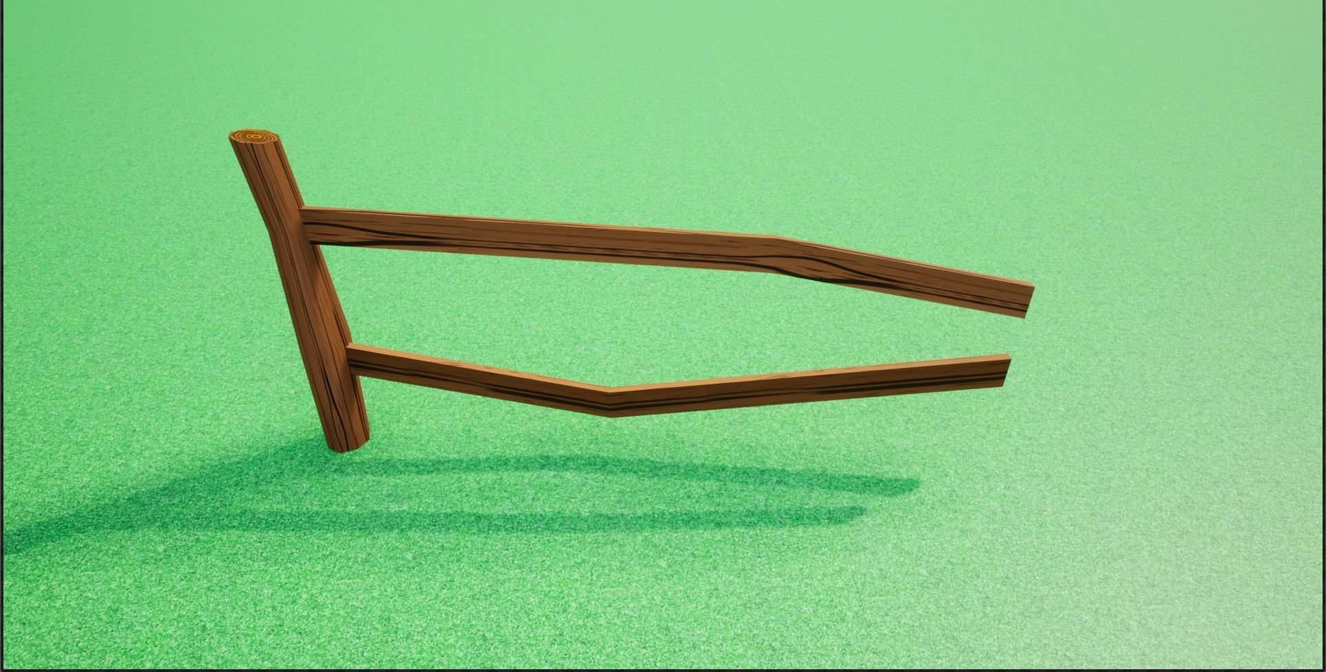 Cartoonish Low Poly Modular Wooden Fence Low-poly 3D model_15