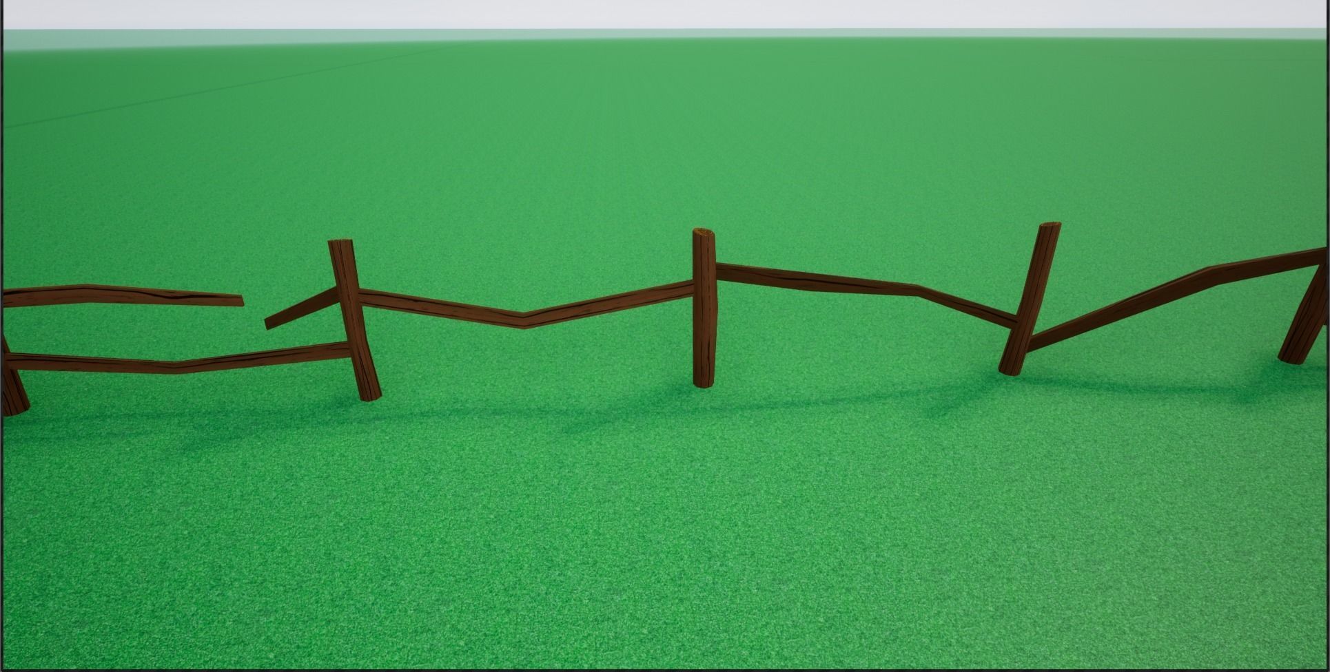 Cartoonish Low Poly Modular Wooden Fence Low-poly 3D model_7