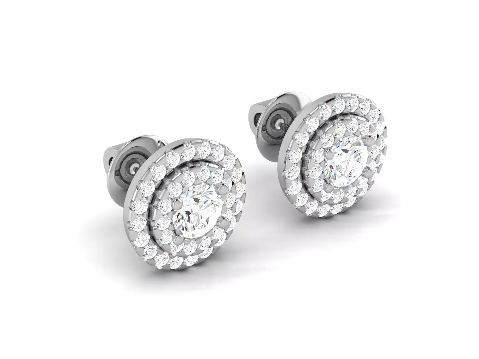 Solitaire earrings 3dm stl render detail 3D print model 3D print model_0