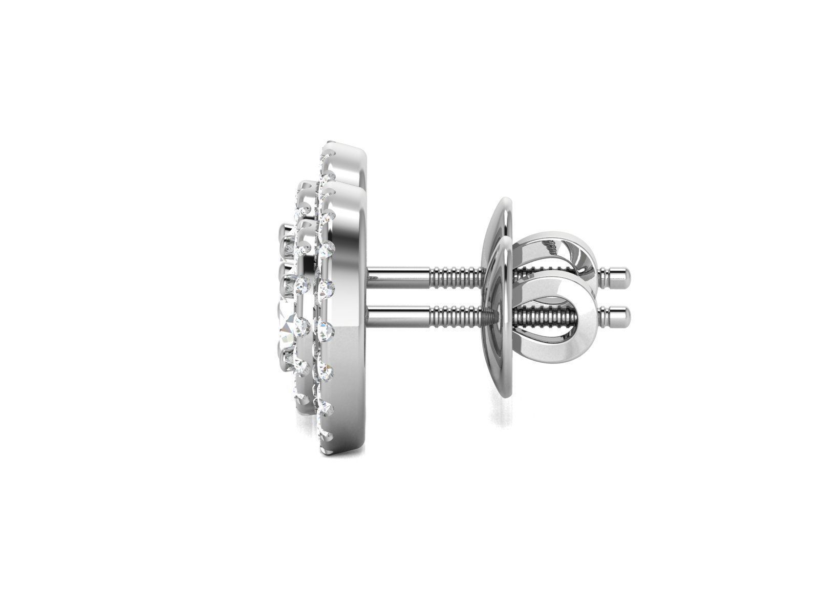 Solitaire earrings 3dm stl render detail 3D print model 3D print model_6