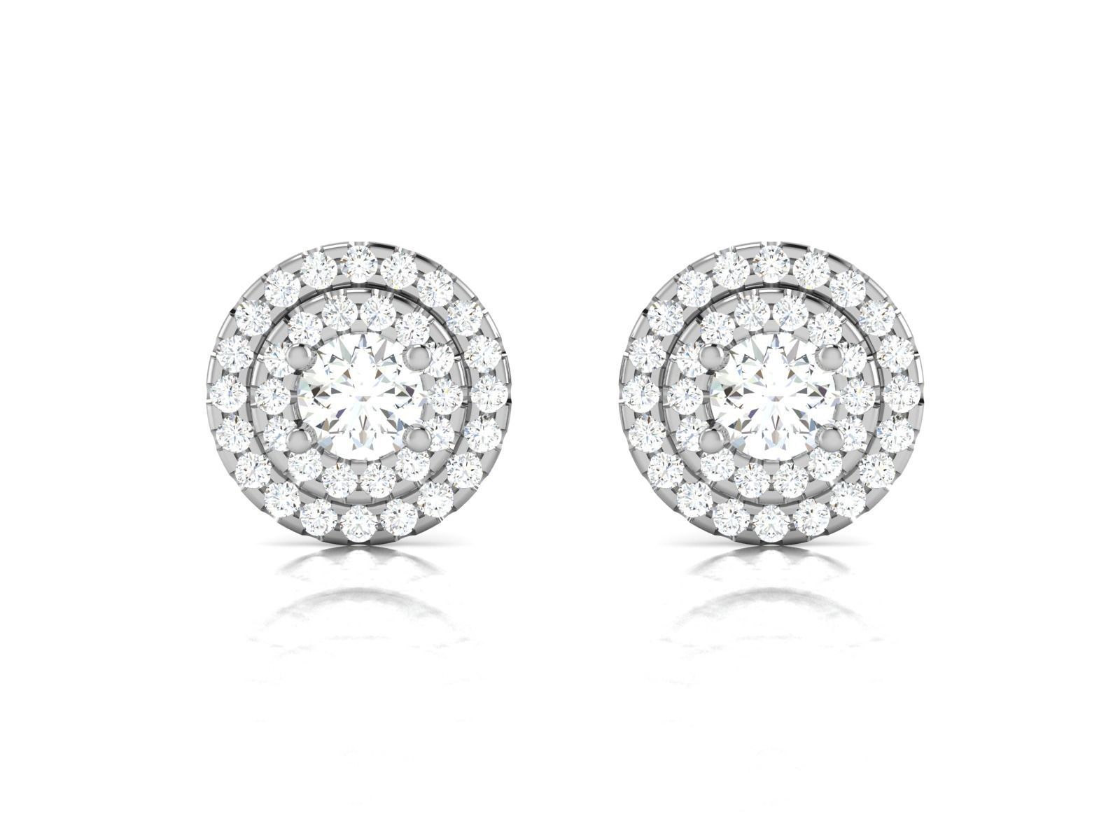 Solitaire earrings 3dm stl render detail 3D print model 3D print model_4