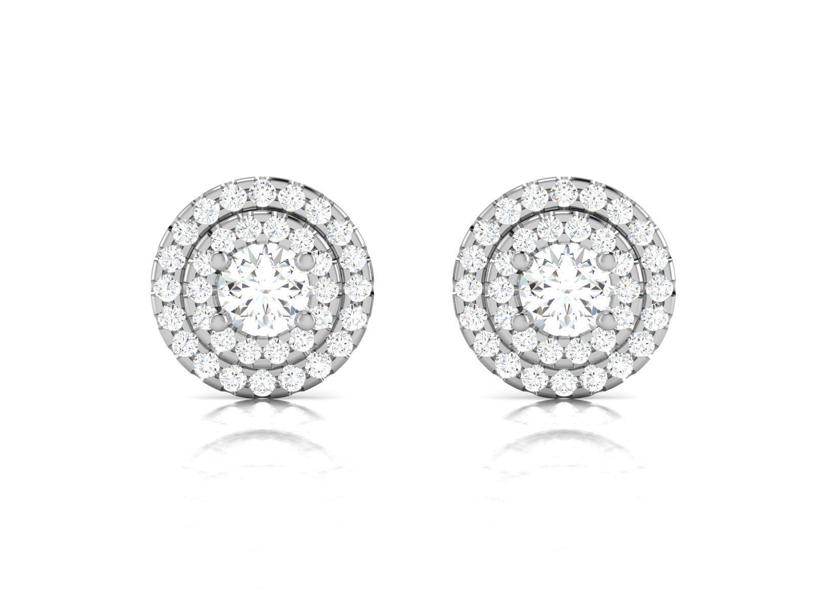 Solitaire earrings 3dm stl render detail 3D print model 3D print model_3