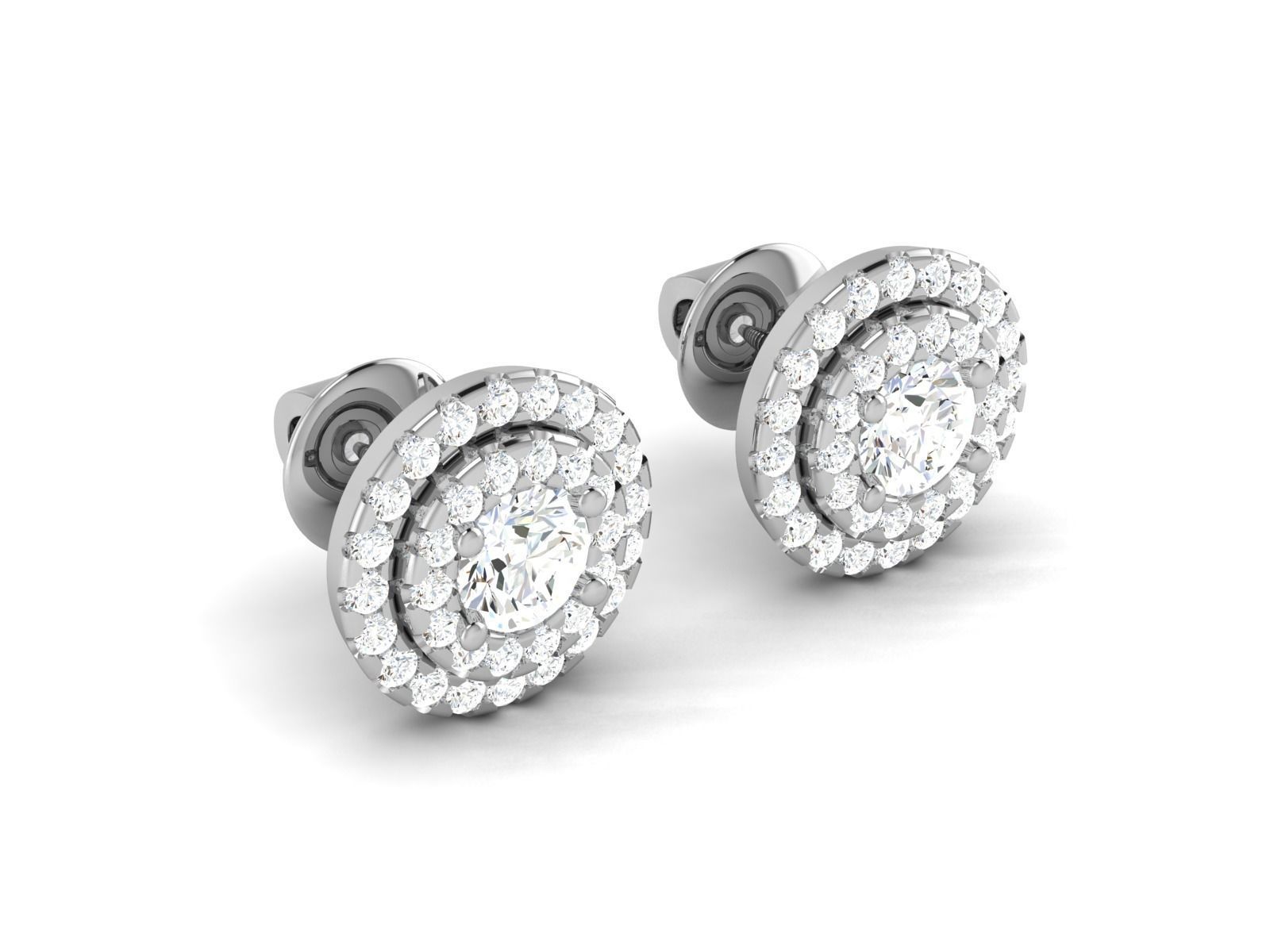 Solitaire earrings 3dm stl render detail 3D print model 3D print model_2