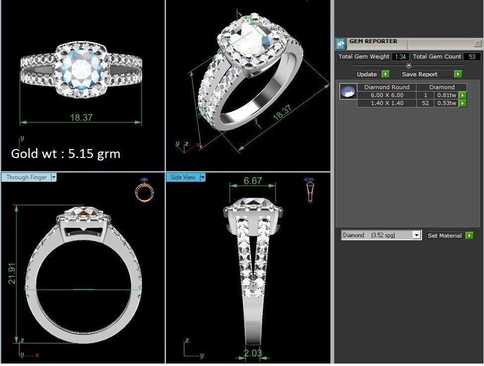 Solitaire ring 3dm stl render detail 3D print model 3D print model_6