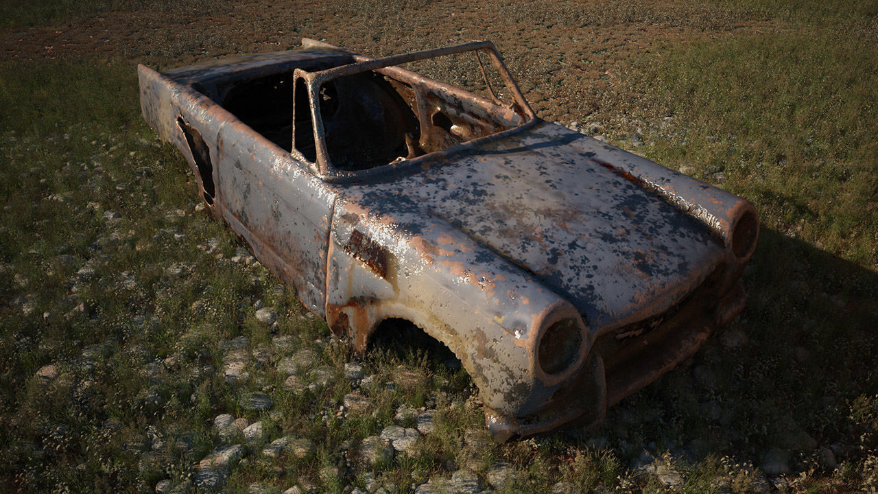 48 OLD ABANDONED CARS 3D model_6