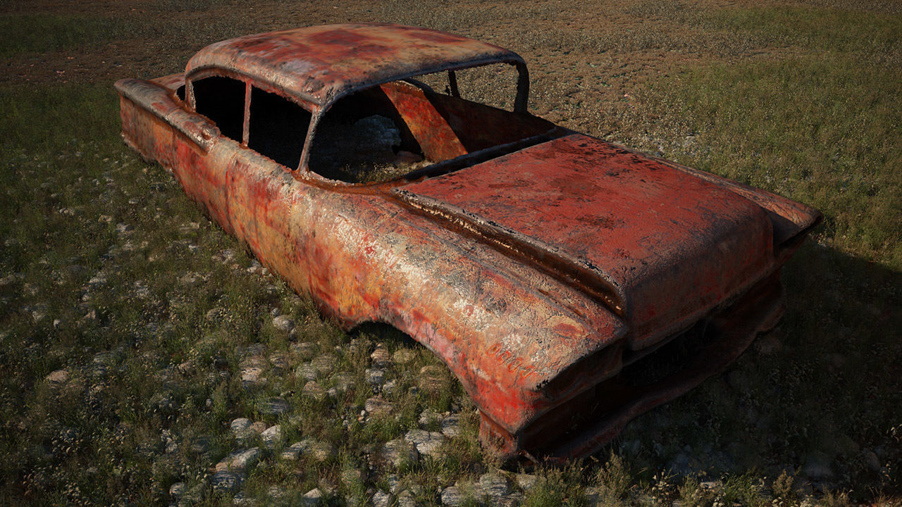 48 OLD ABANDONED CARS 3D model_9