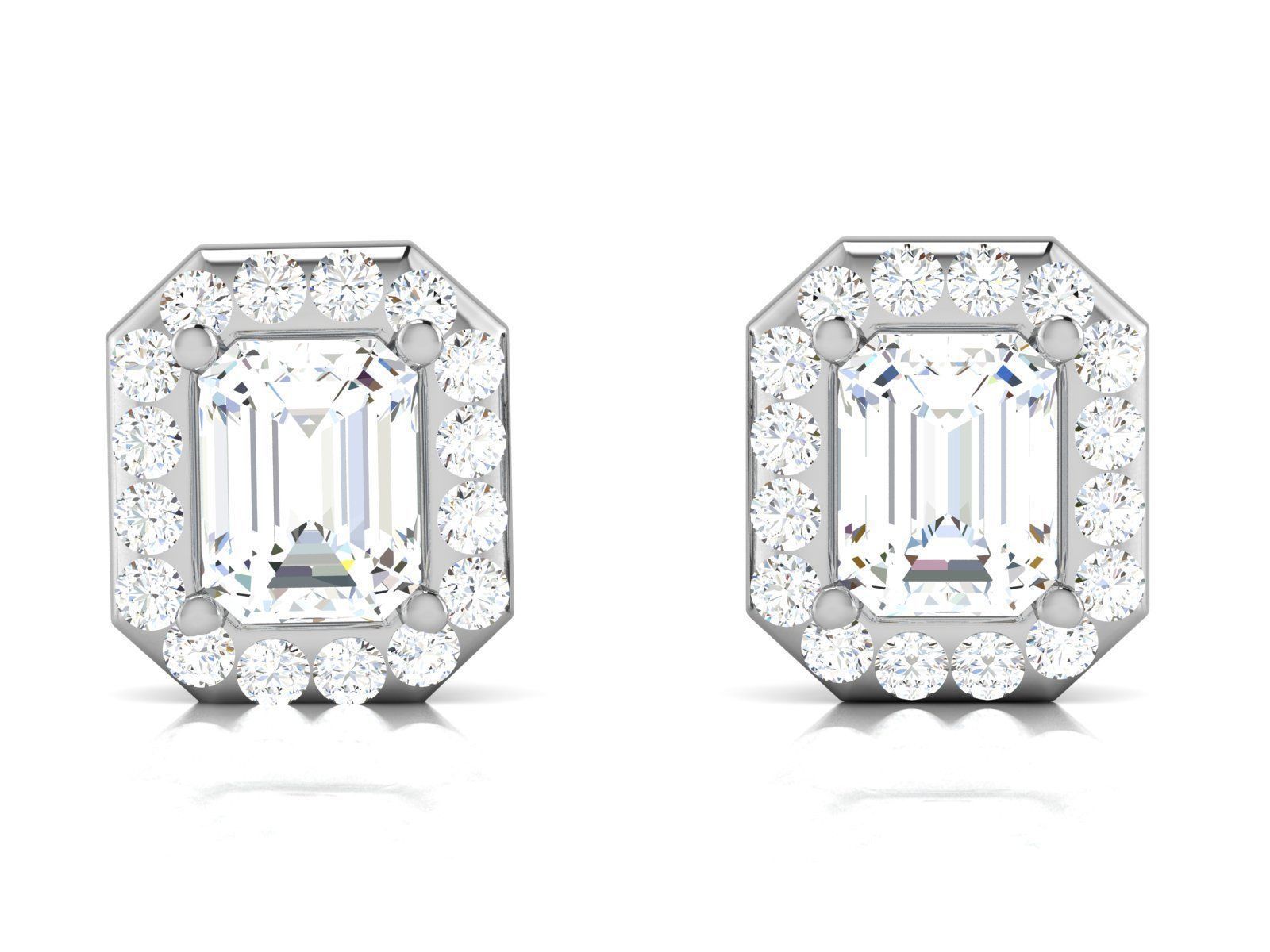 Solitaire earrings 3dm stl render detail 3D print model 3D print model_2