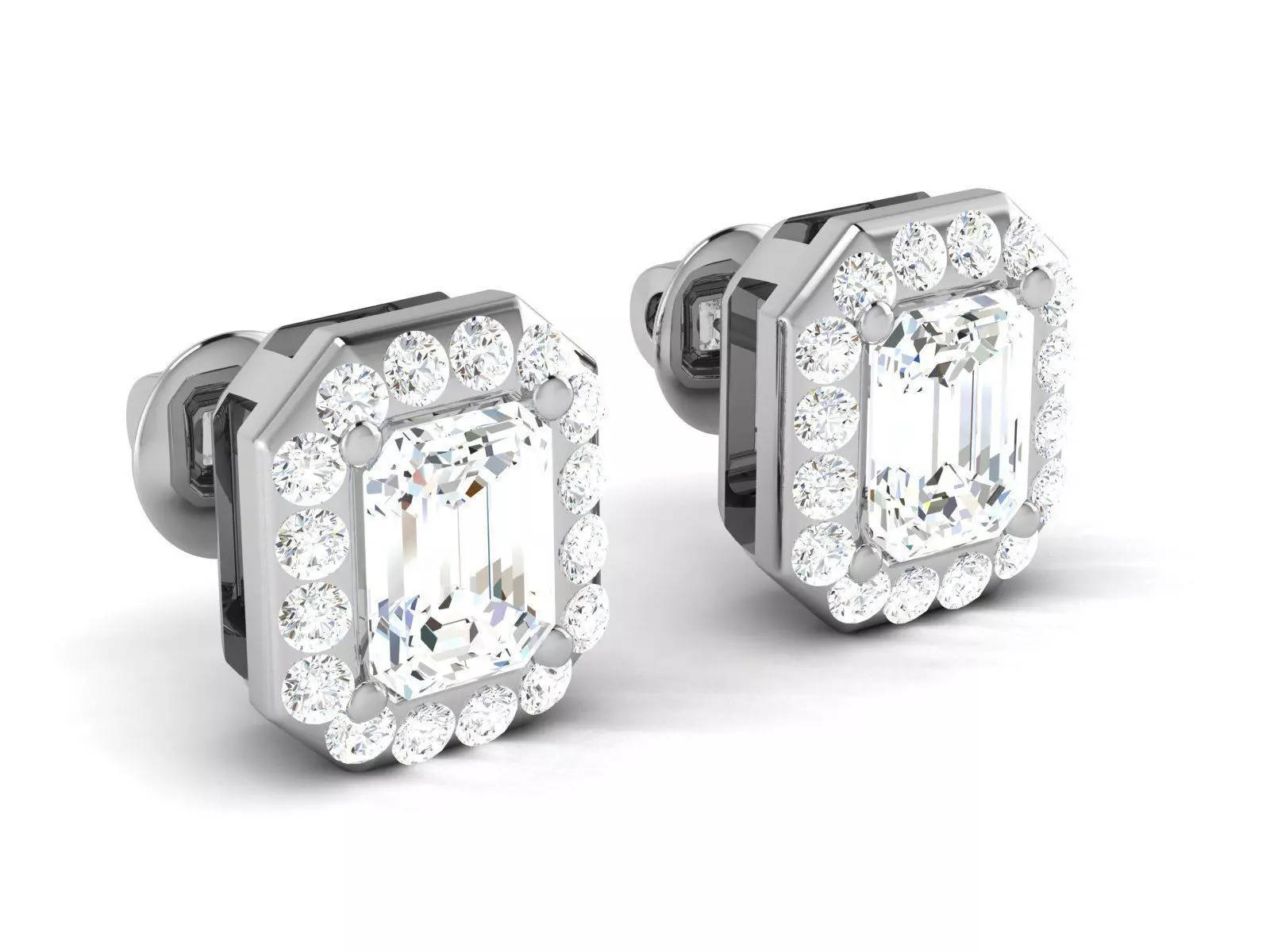 Solitaire earrings 3dm stl render detail 3D print model 3D print model_0