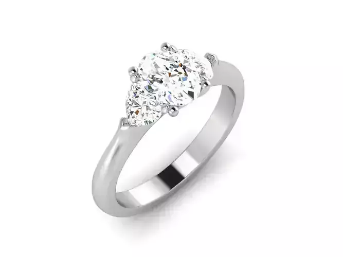 Solitaire ring 3dm stl render detail 3D print model