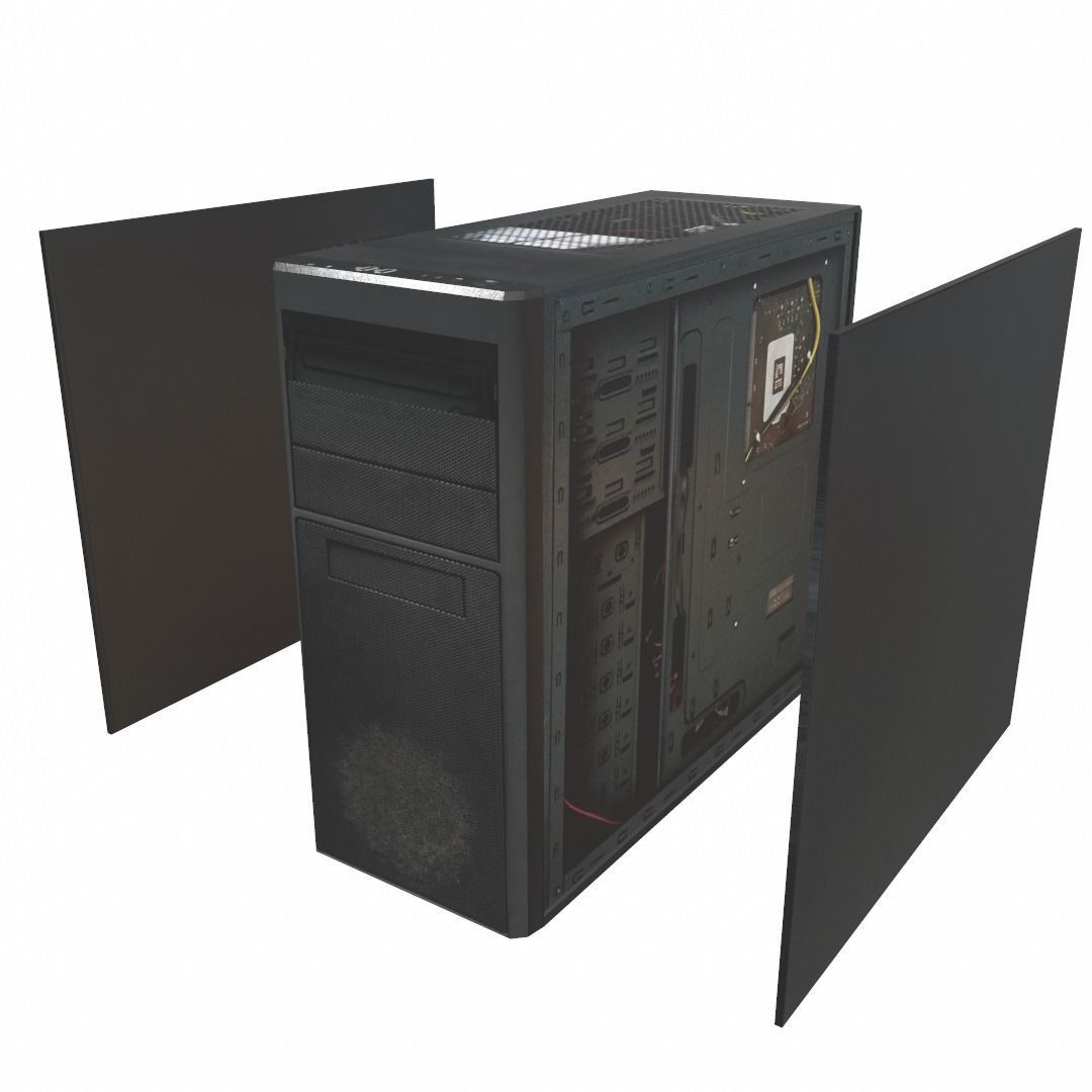 Desktop PC computer processor  Low-poly 3D model_2