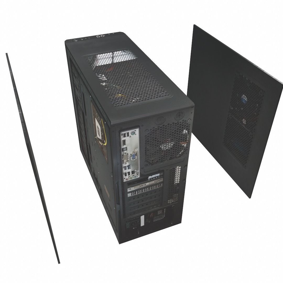 Desktop PC computer processor  Low-poly 3D model_4