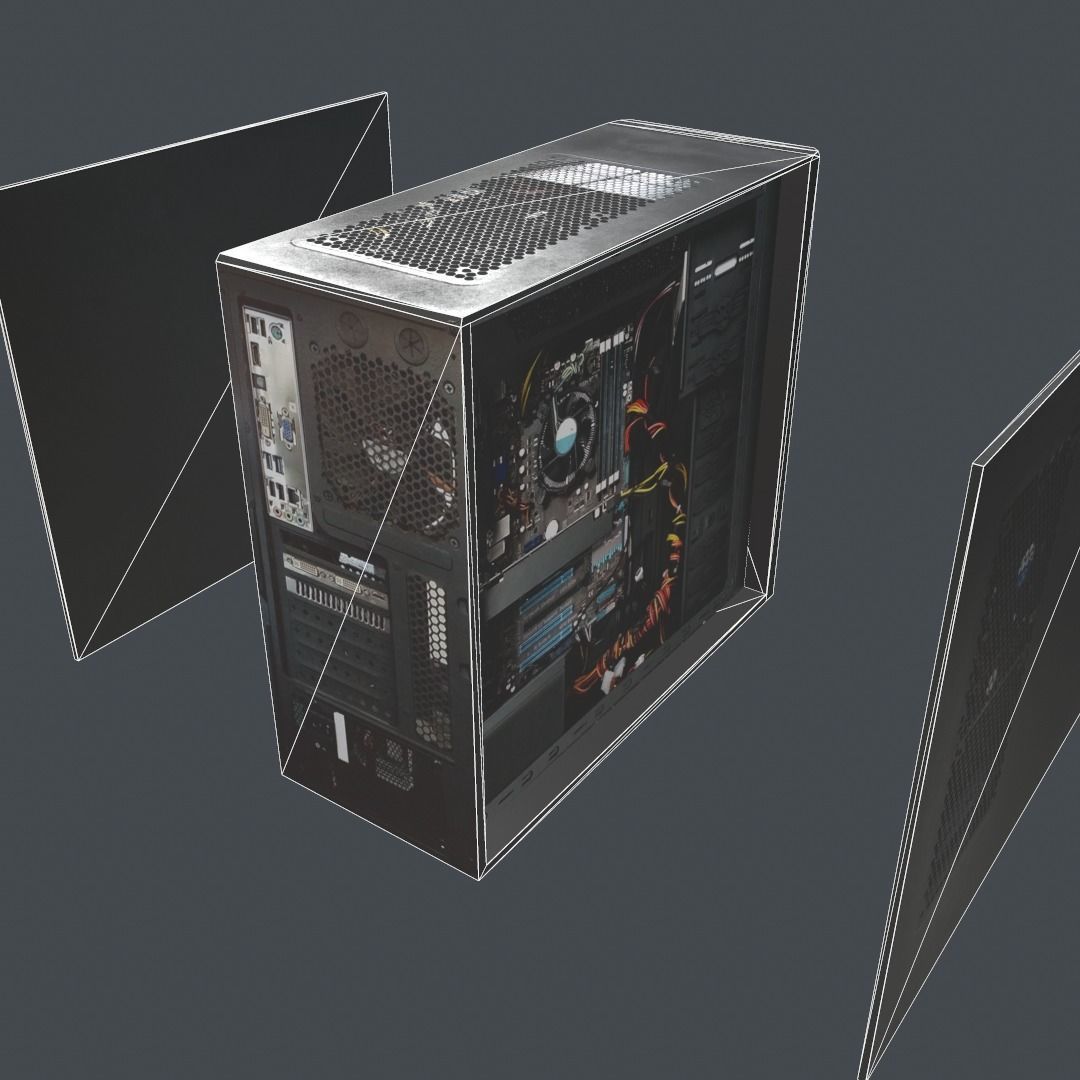Desktop PC computer processor  Low-poly 3D model_9