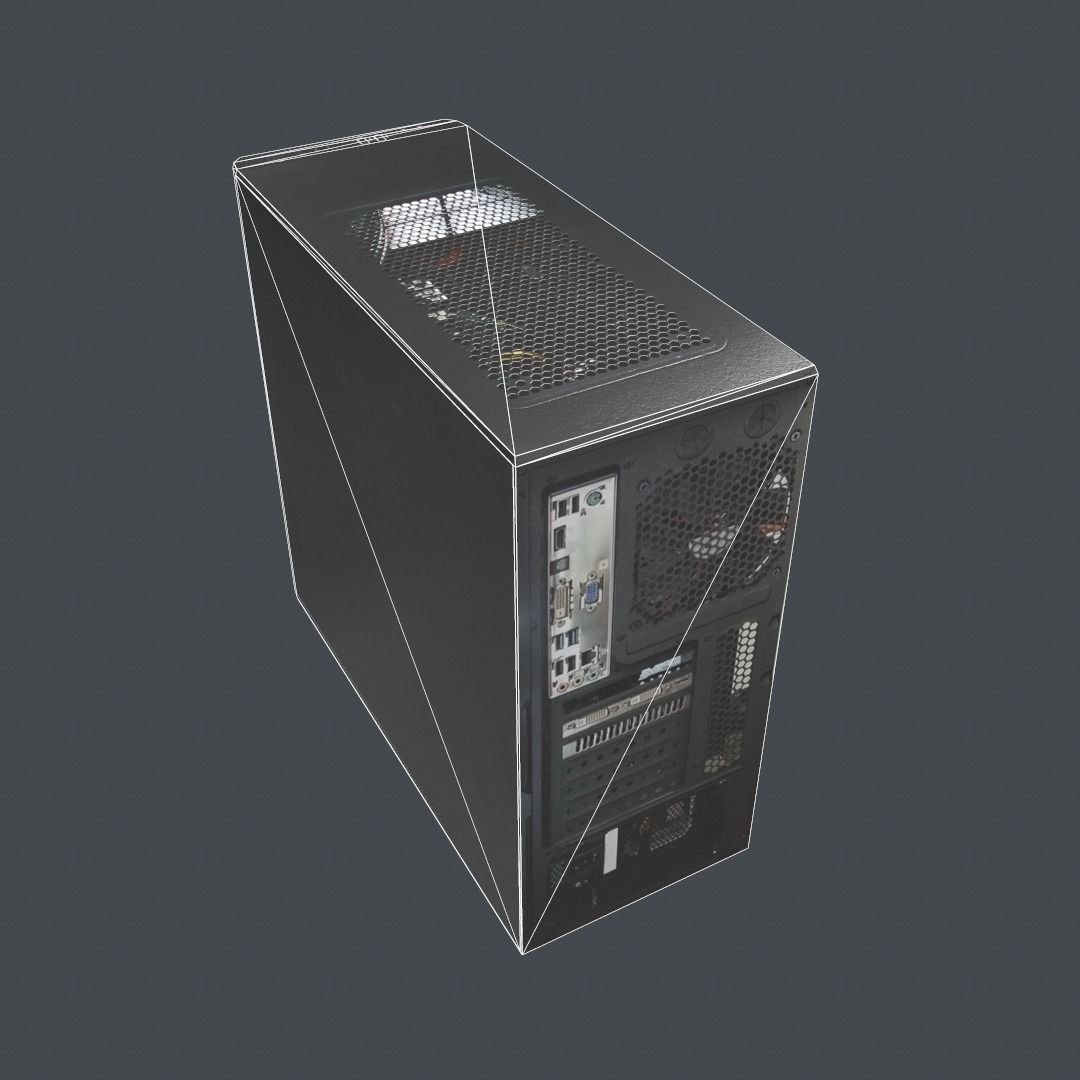 Desktop PC computer processor  Low-poly 3D model_8