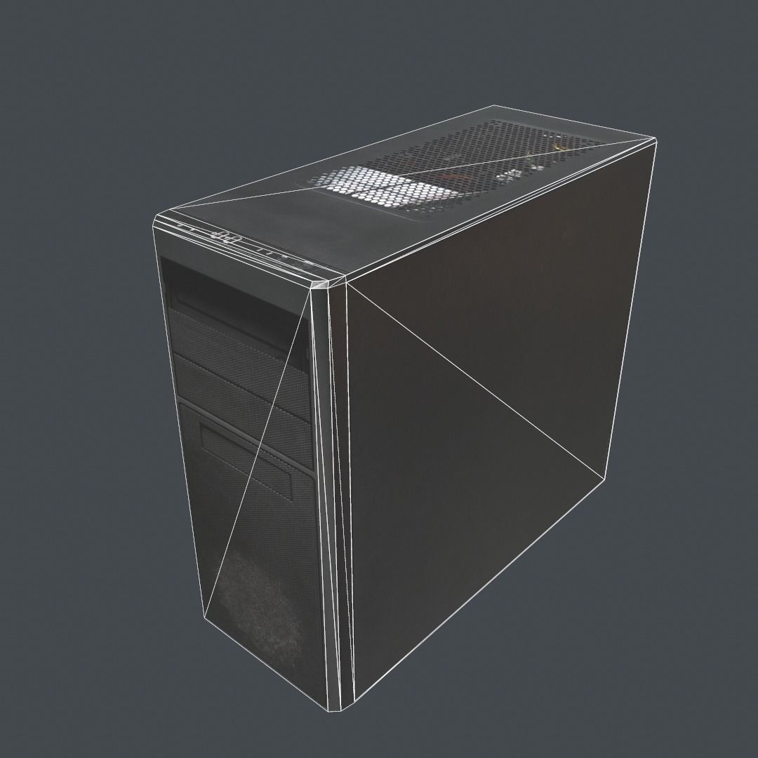 Desktop PC computer processor  Low-poly 3D model_11