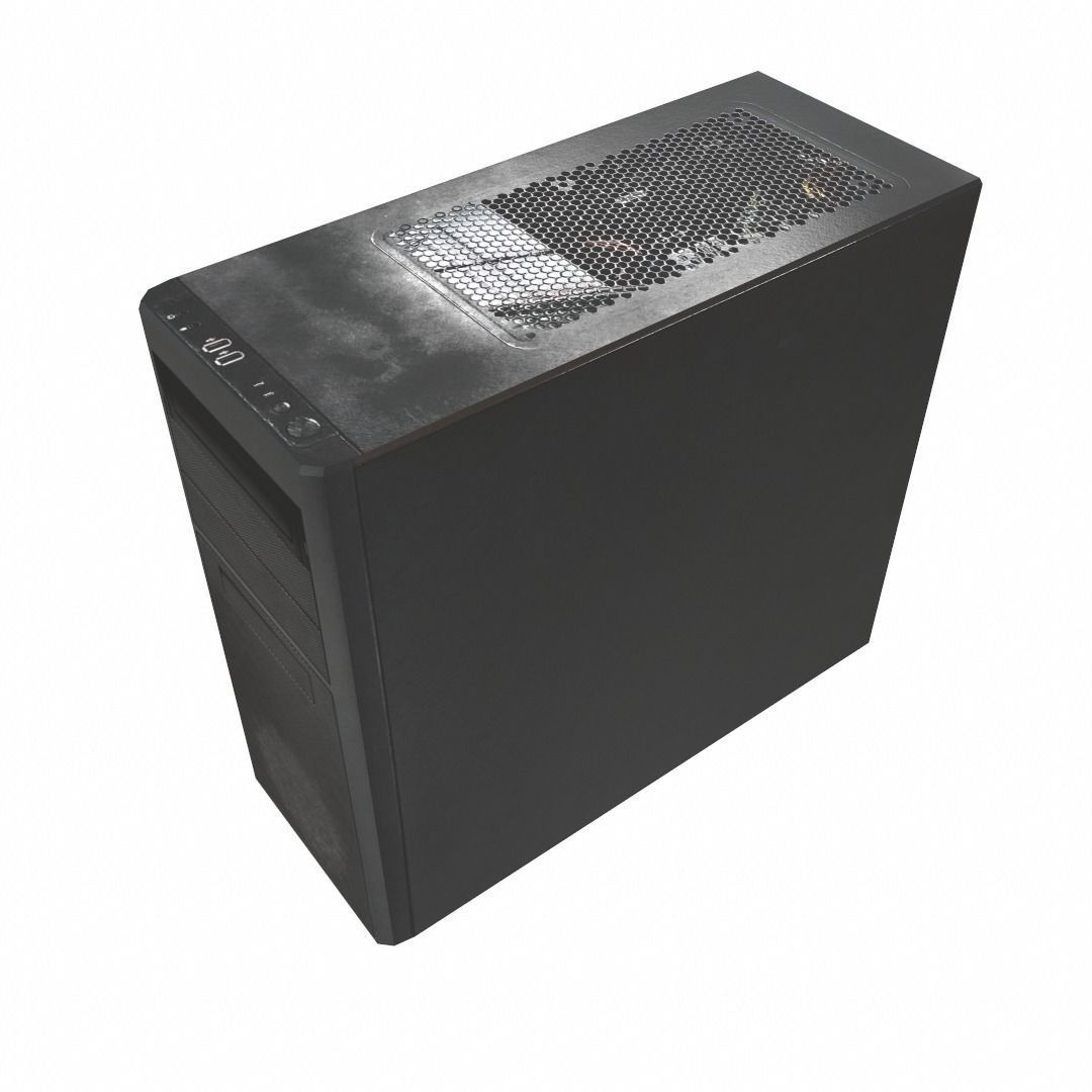 Desktop PC computer processor  Low-poly 3D model_3