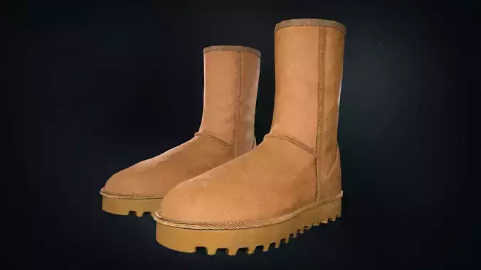 UGG Classic Short II Boots Low-poly 3D model