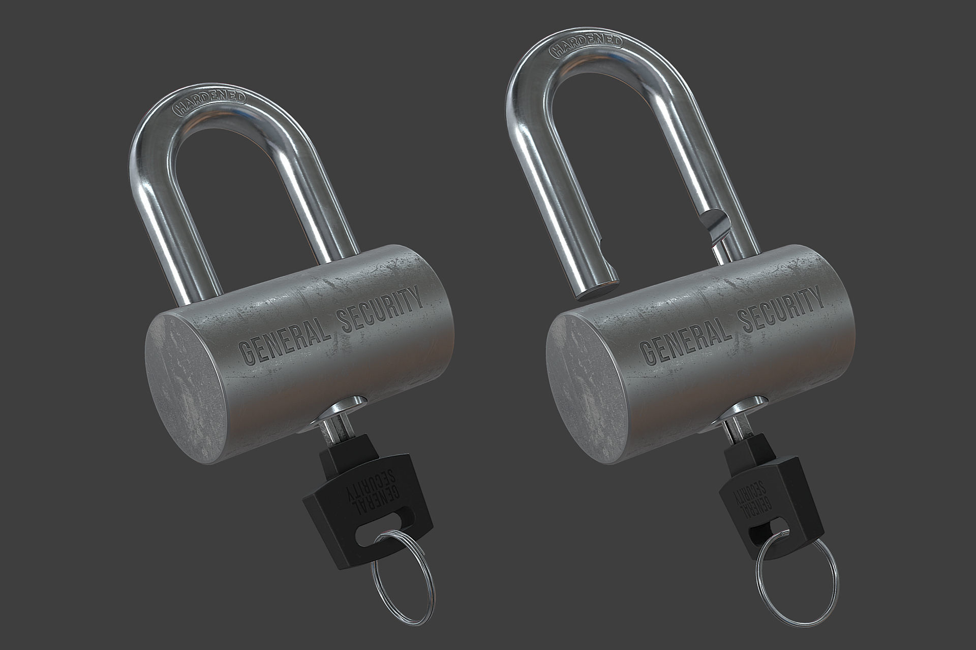 Lock and Key Low-poly 3D model_4