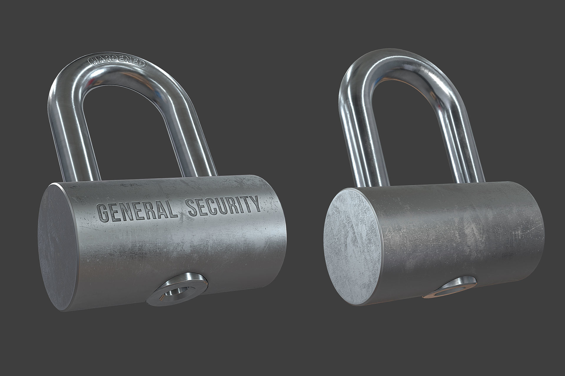 Lock and Key Low-poly 3D model_6