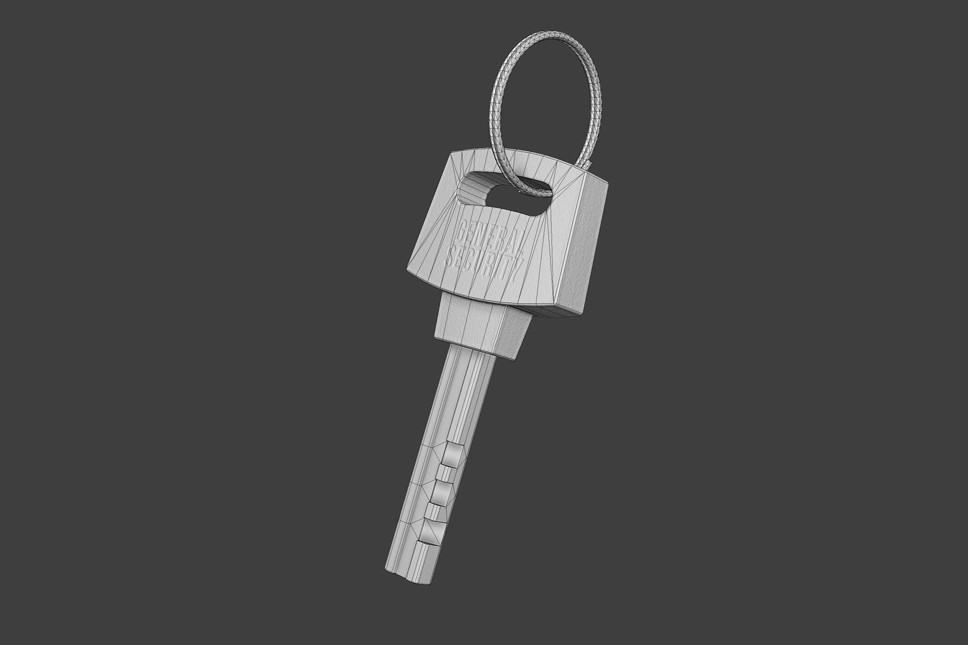 Lock and Key Low-poly 3D model_3