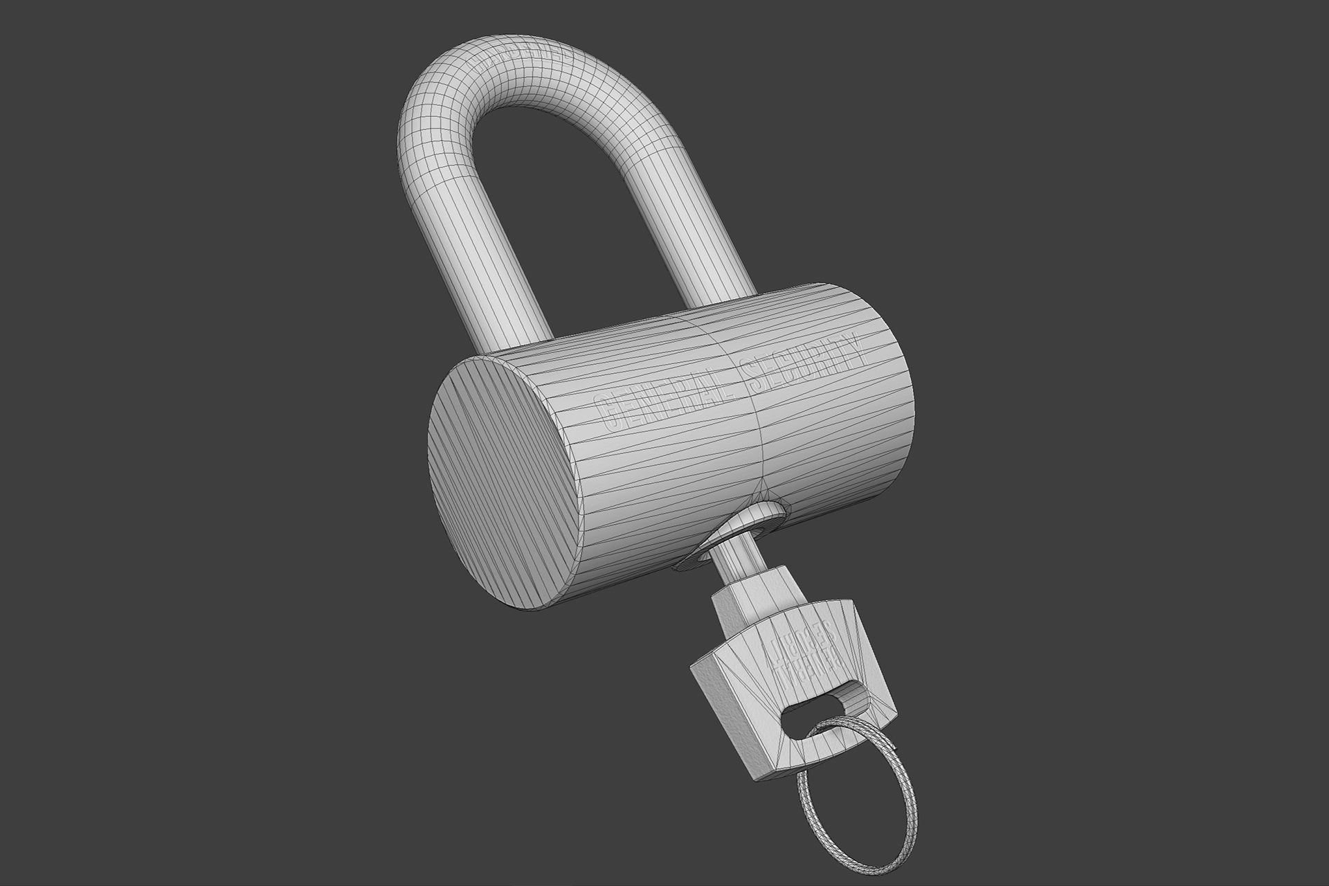 Lock and Key Low-poly 3D model_1