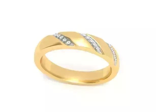 Golden ring with diamonds