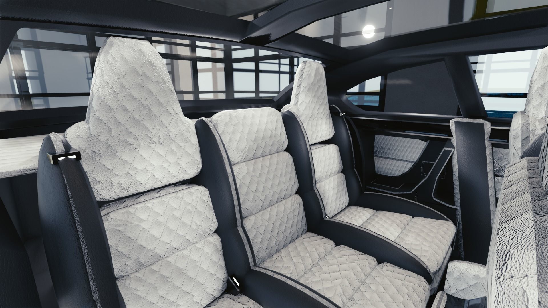 BLENDER EEVEE Brandless Small 2 door sedan Low-poly 3D model_9