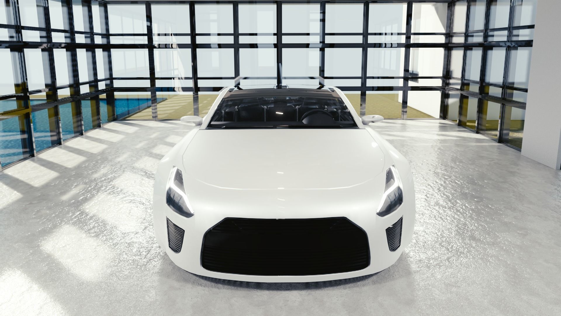 BLENDER EEVEE Brandless Sports GT shooting brake Low-poly 3D model_4