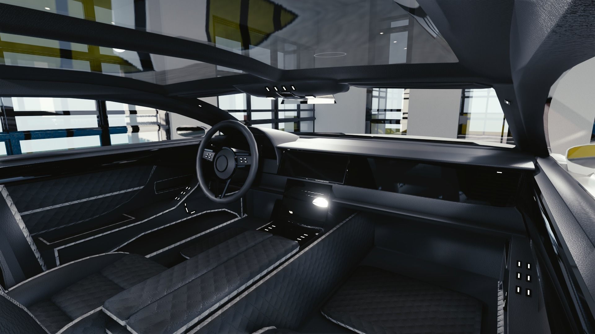 BLENDER EEVEE Brandless Sports GT shooting brake Low-poly 3D model_6