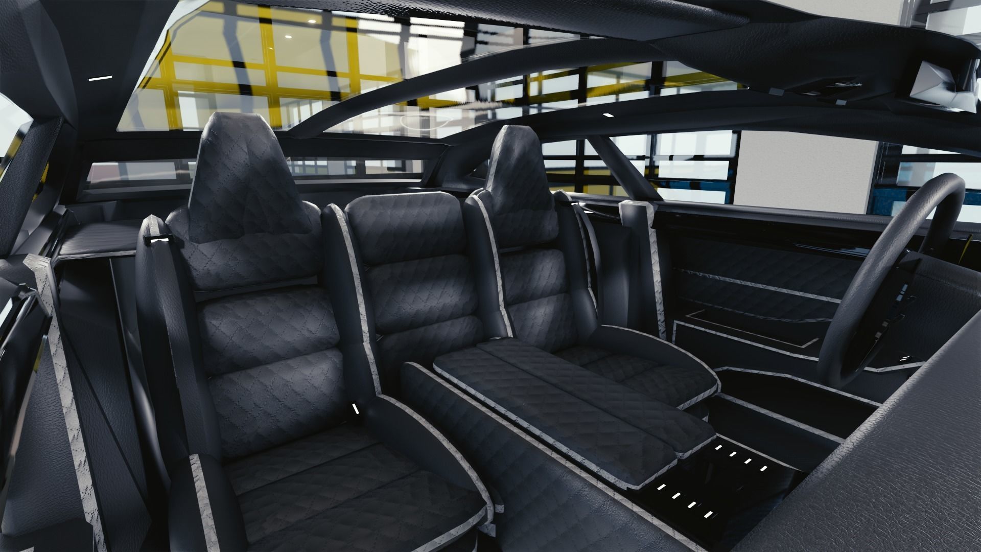 BLENDER EEVEE Brandless Sports GT shooting brake Low-poly 3D model_7