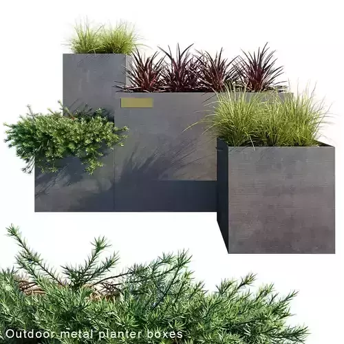 Outdoor metal planter boxes 3D model