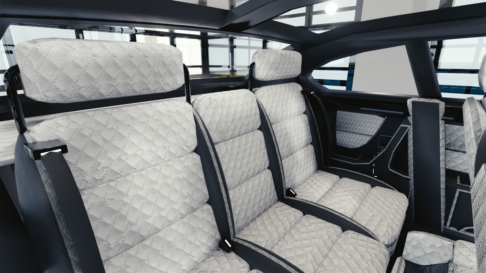 BLENDER EEVEE Brandless Small 2 door sedan Low-poly 3D model_9