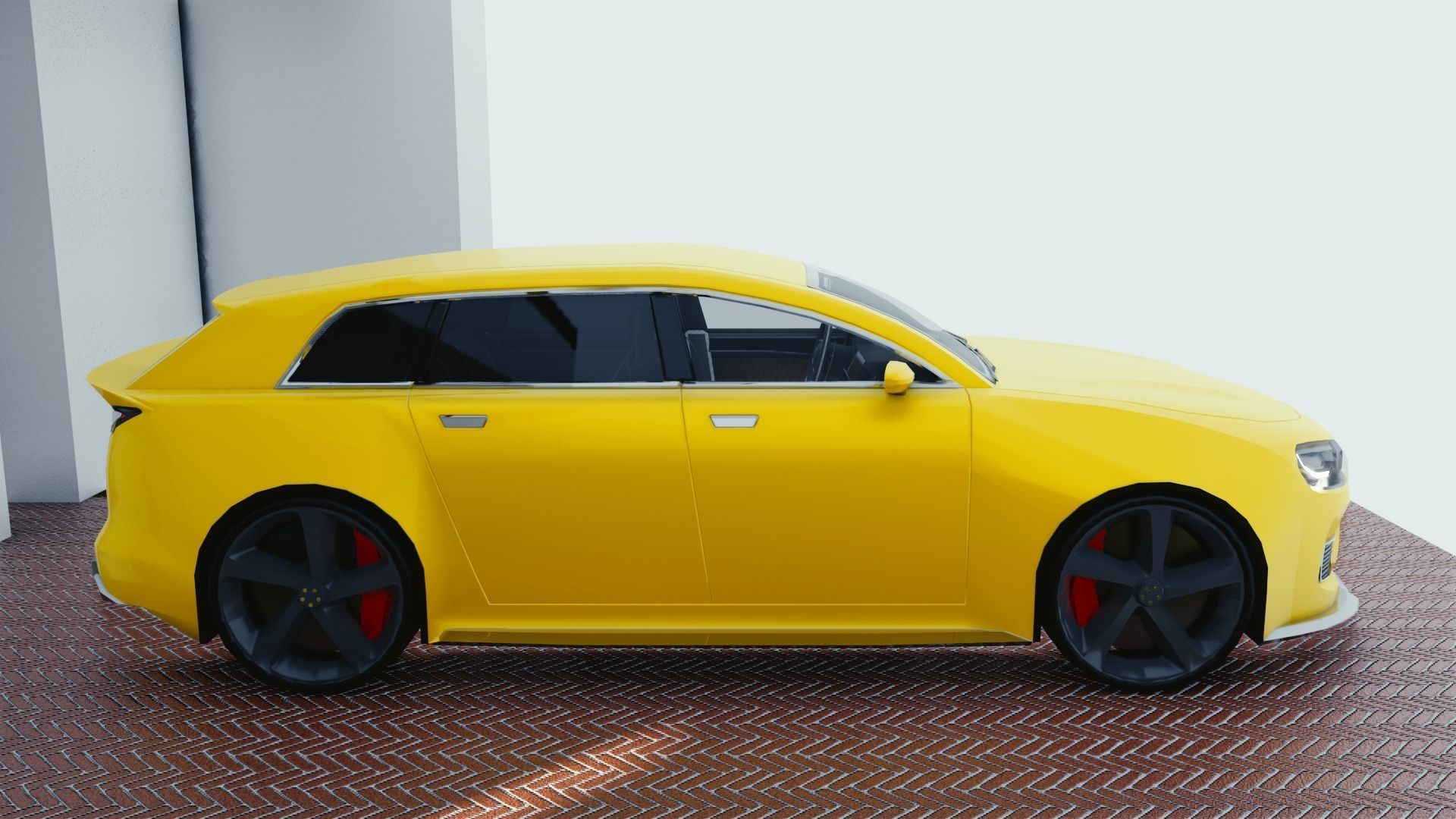 BLENDER EEVEE Brandless Mid Size 4 door SUV Low-poly 3D model_1