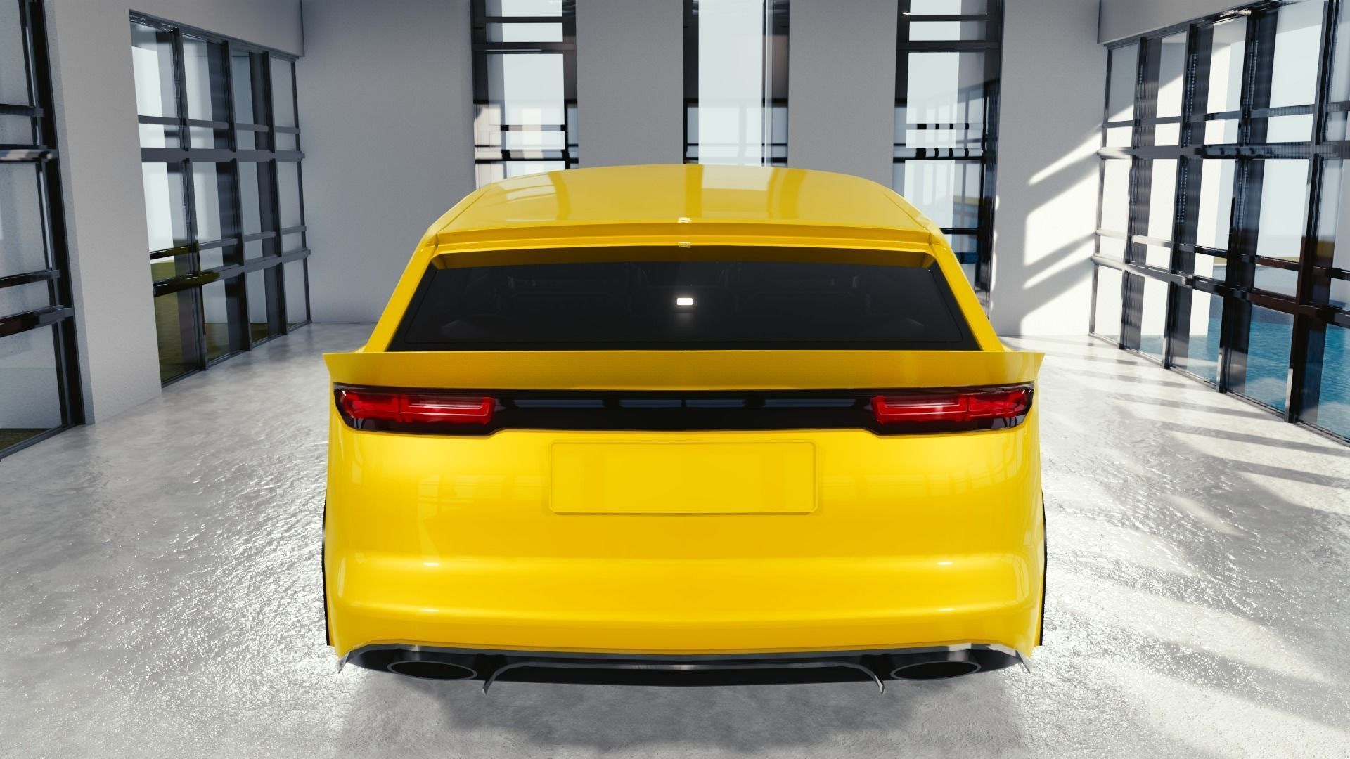 BLENDER EEVEE Brandless Mid Size 4 door SUV Low-poly 3D model_5