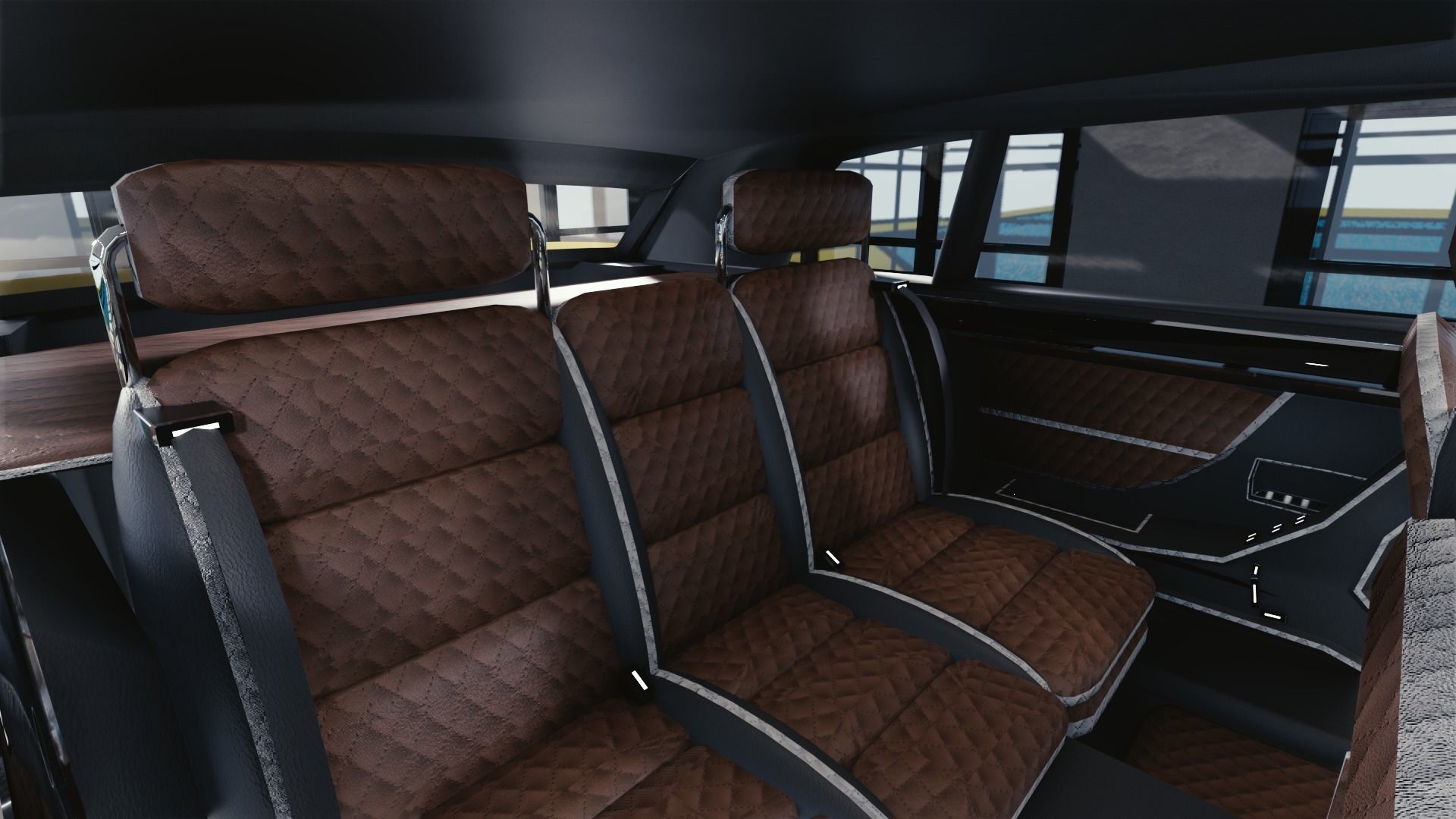 BLENDER EEVEE Brandless Mid Size 4 door SUV Low-poly 3D model_9