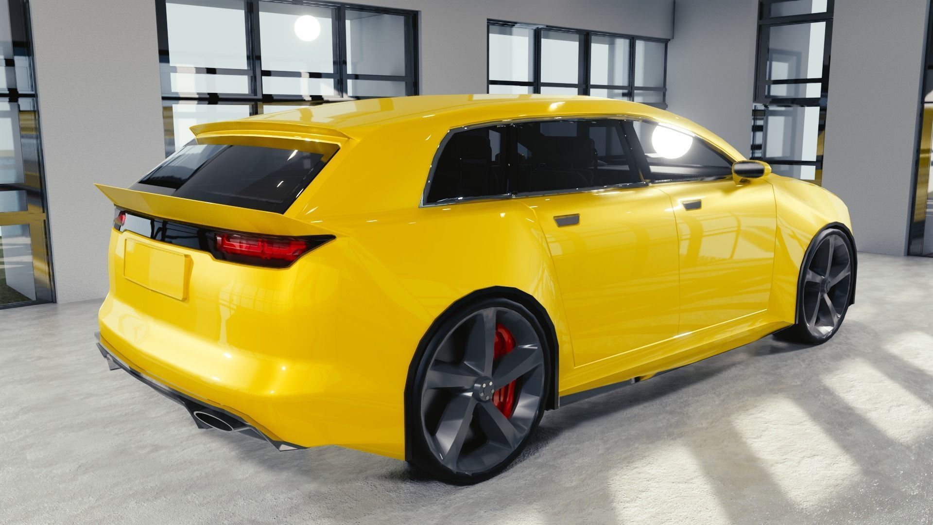 BLENDER EEVEE Brandless Mid Size 4 door SUV Low-poly 3D model_3