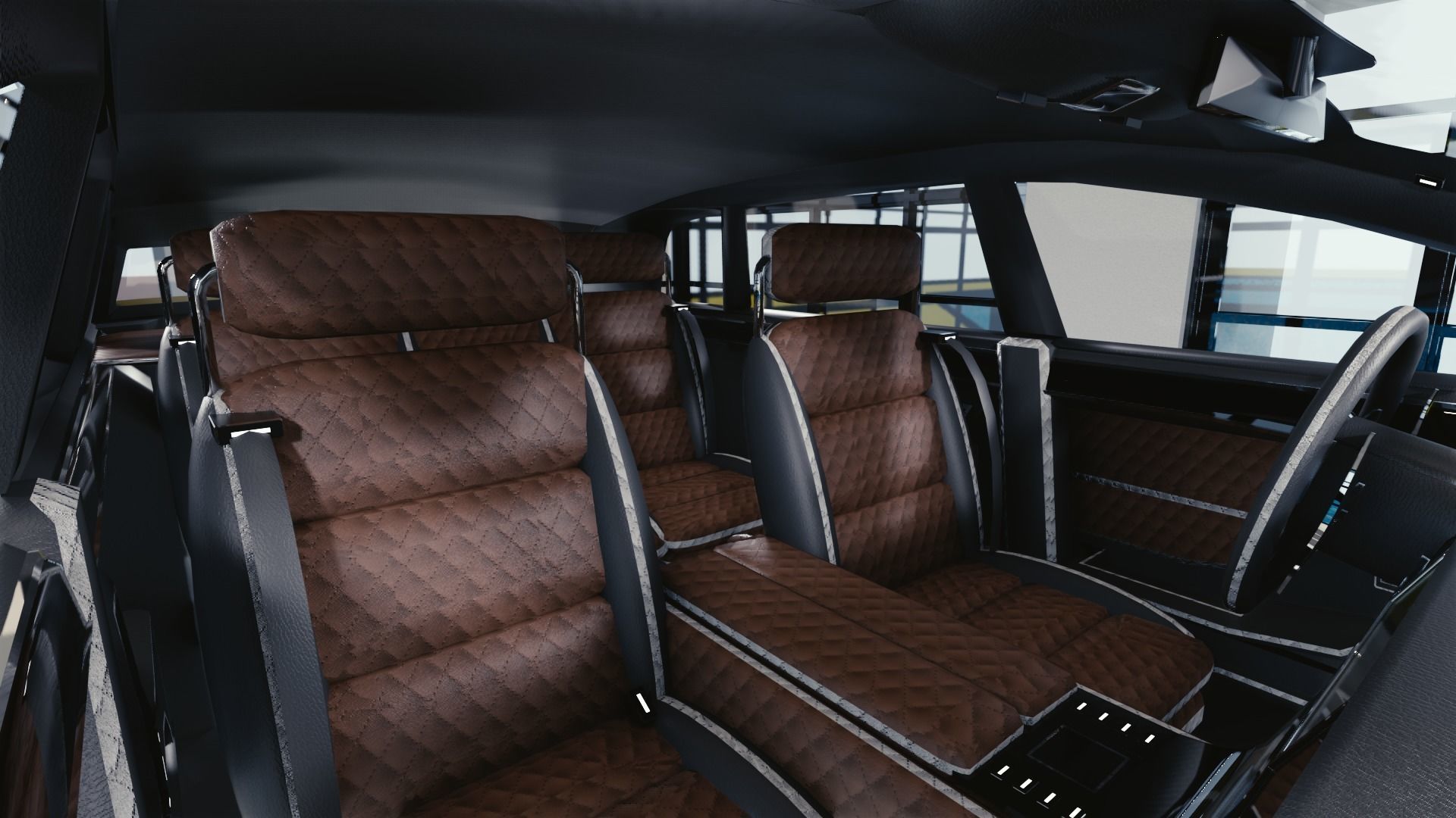 BLENDER EEVEE Brandless Mid Size 4 door SUV Low-poly 3D model_7