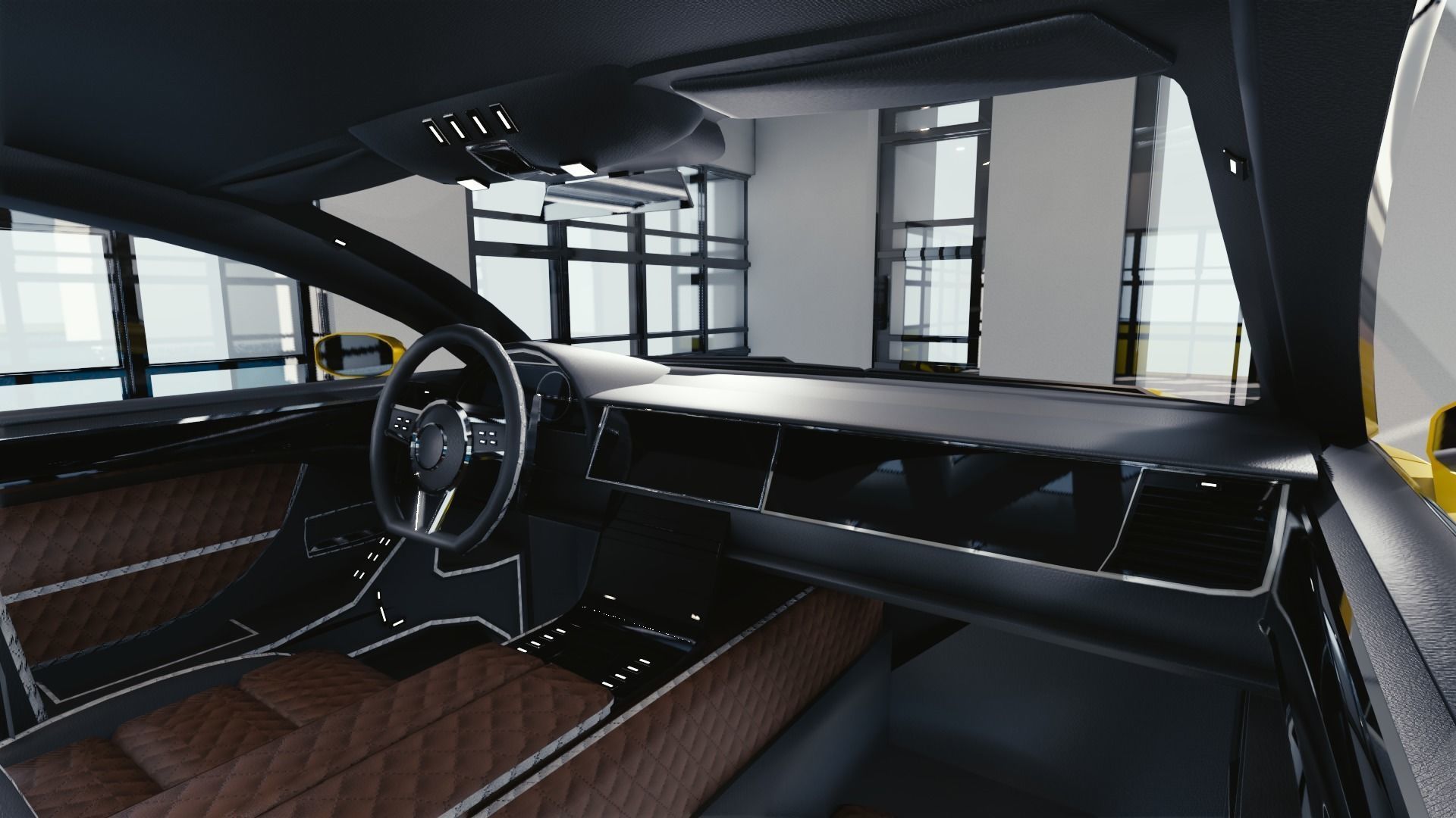 BLENDER EEVEE Brandless Mid Size 4 door SUV Low-poly 3D model_6