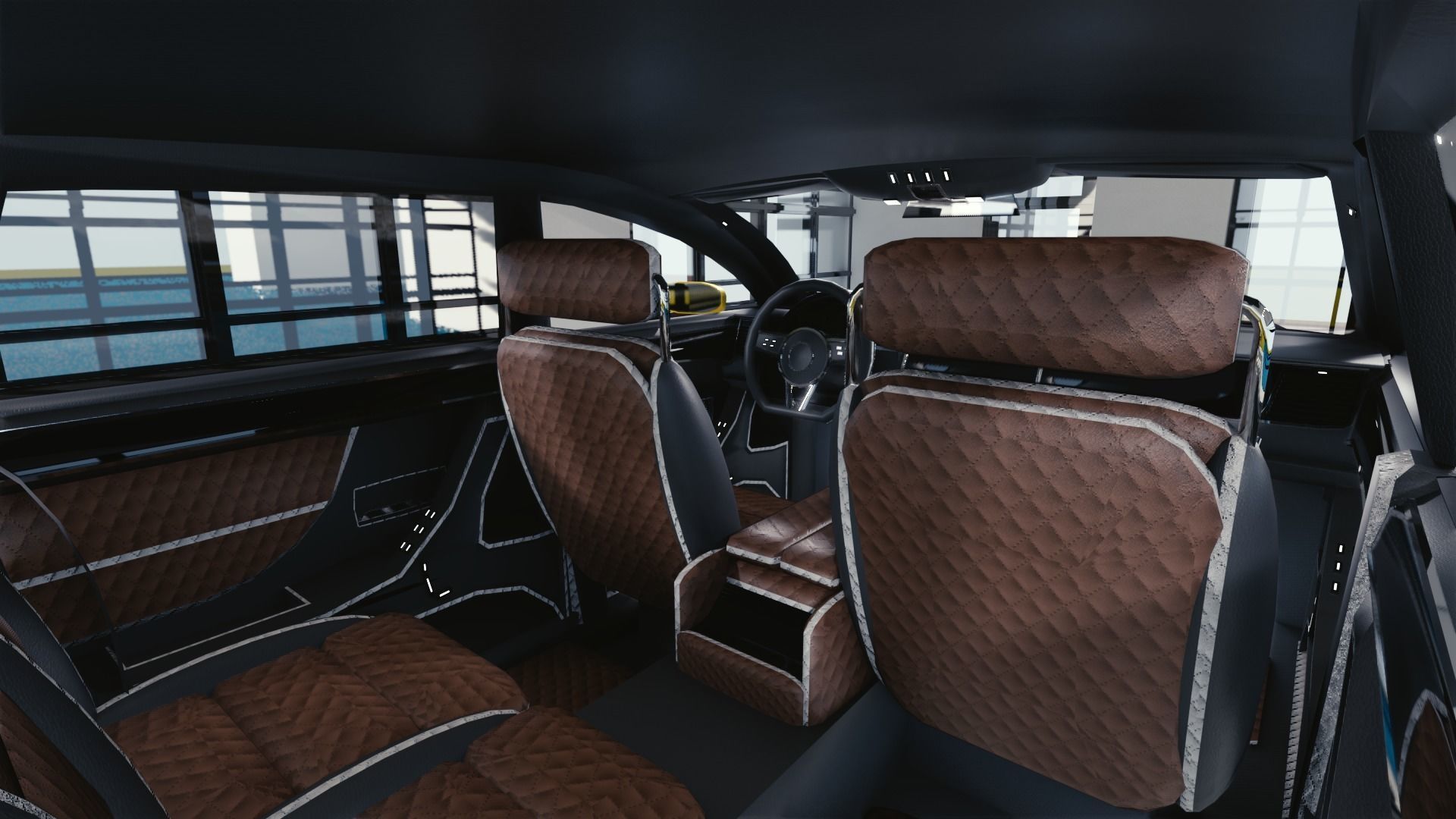 BLENDER EEVEE Brandless Mid Size 4 door SUV Low-poly 3D model_8