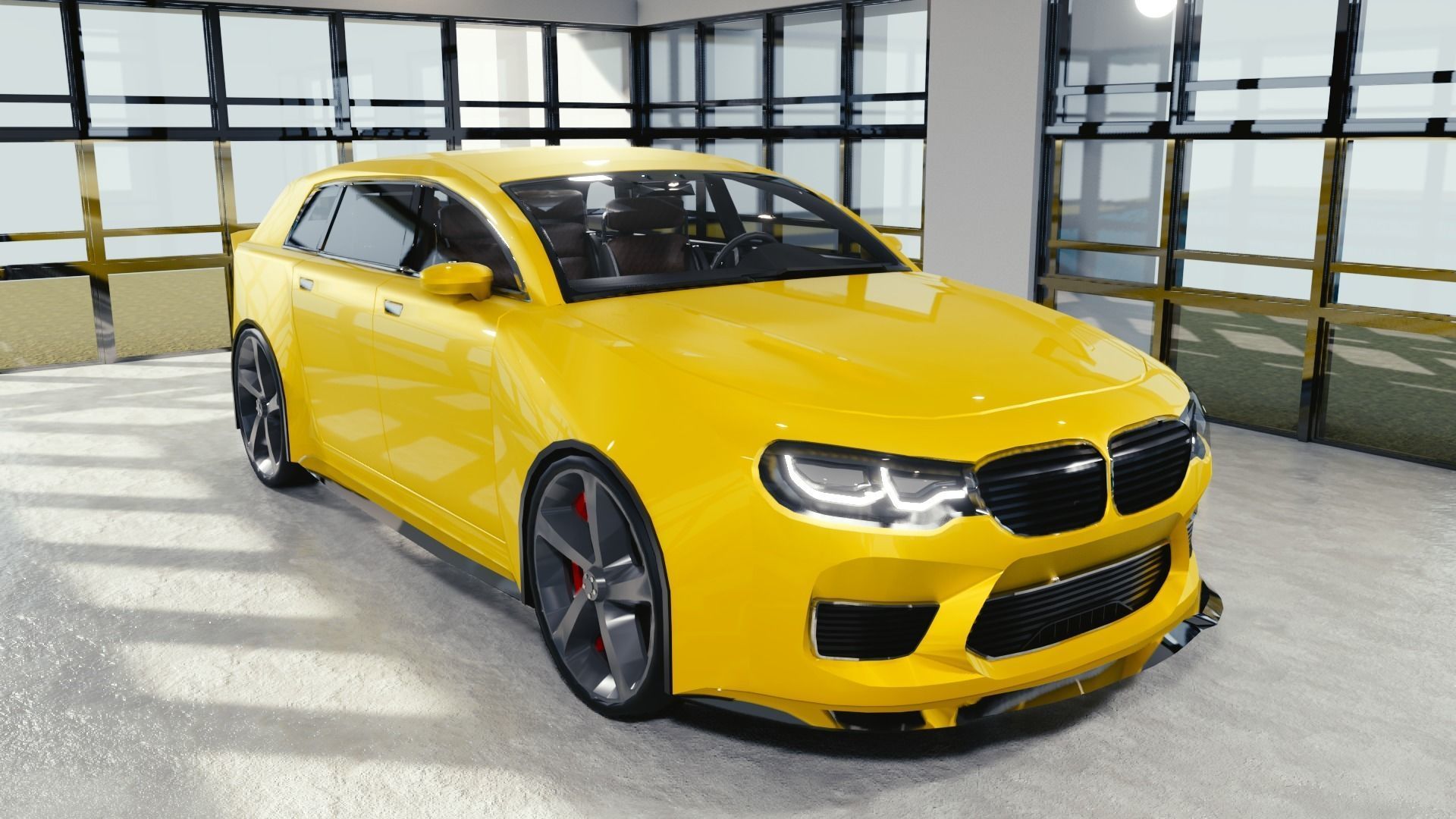 BLENDER EEVEE Brandless Mid Size 4 door SUV Low-poly 3D model_2