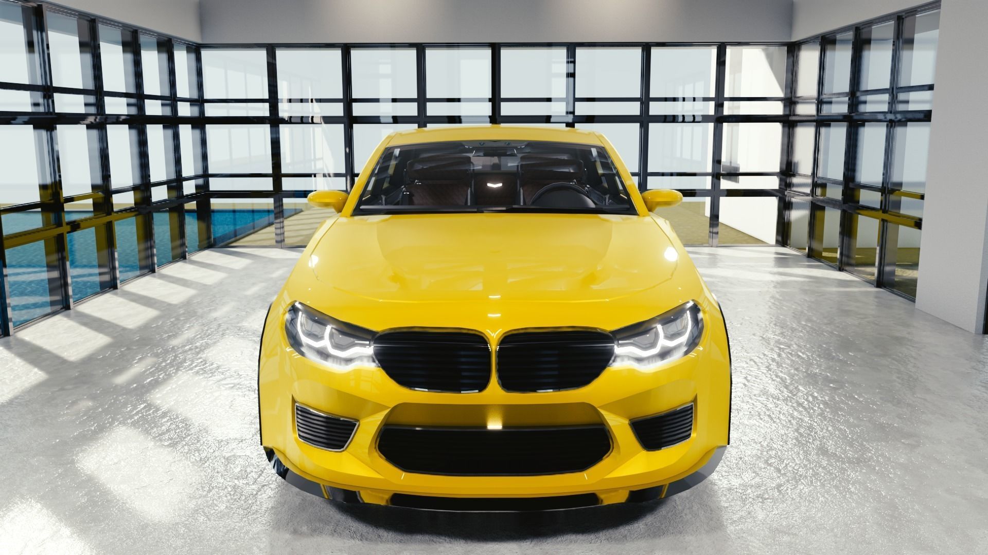 BLENDER EEVEE Brandless Mid Size 4 door SUV Low-poly 3D model_4