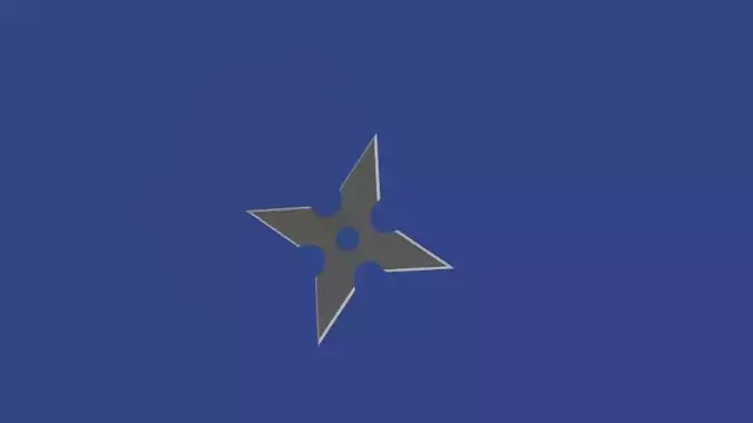 Shiriken shinobi star Low-poly 3D model