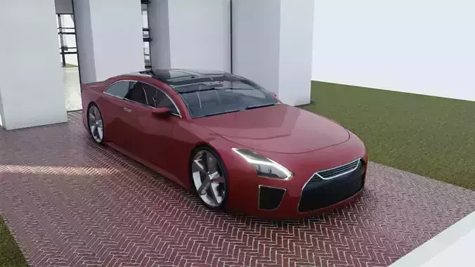 BLENDER EEVEE Brandless Extended Wheelbase 2 door sedan