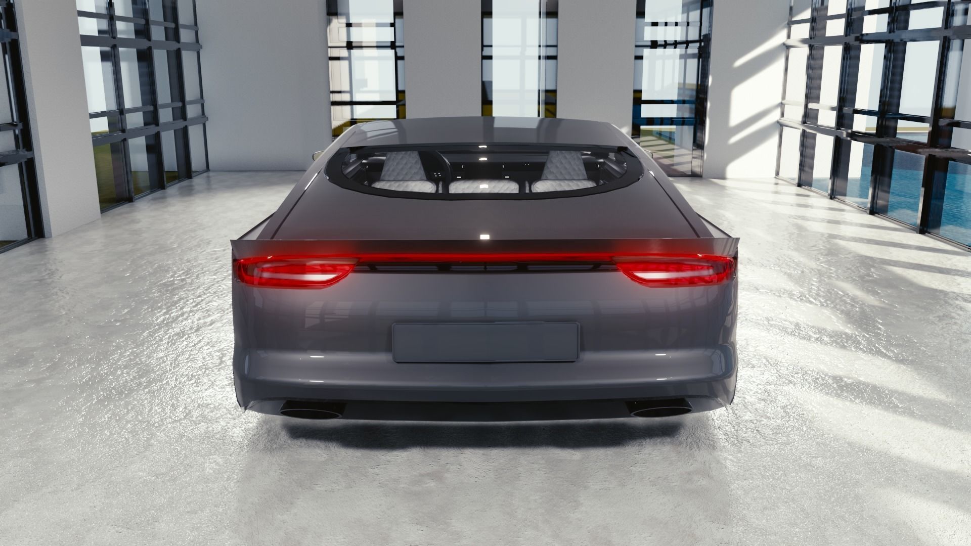 BLENDER EEVEE Brandless Sports GT coupe Low-poly 3D model_5