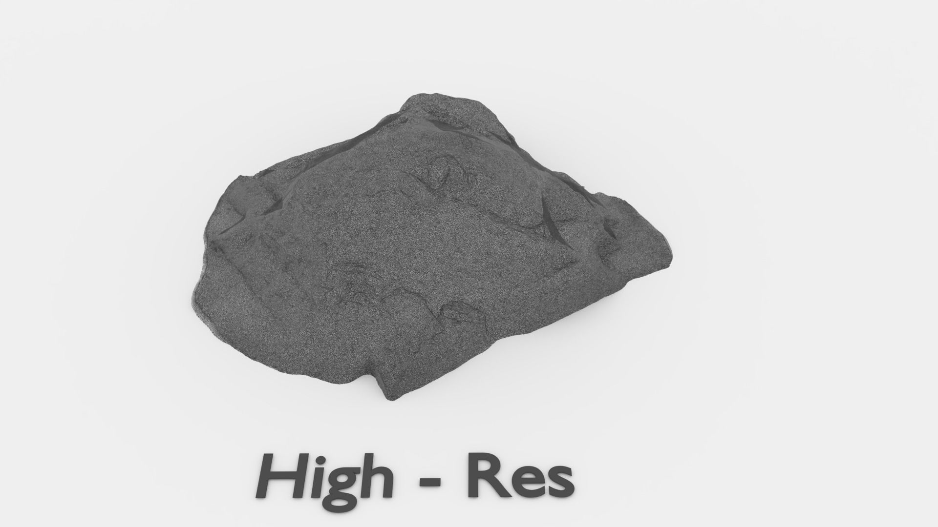 Scanned Grey Rock Low-poly 3D model_4