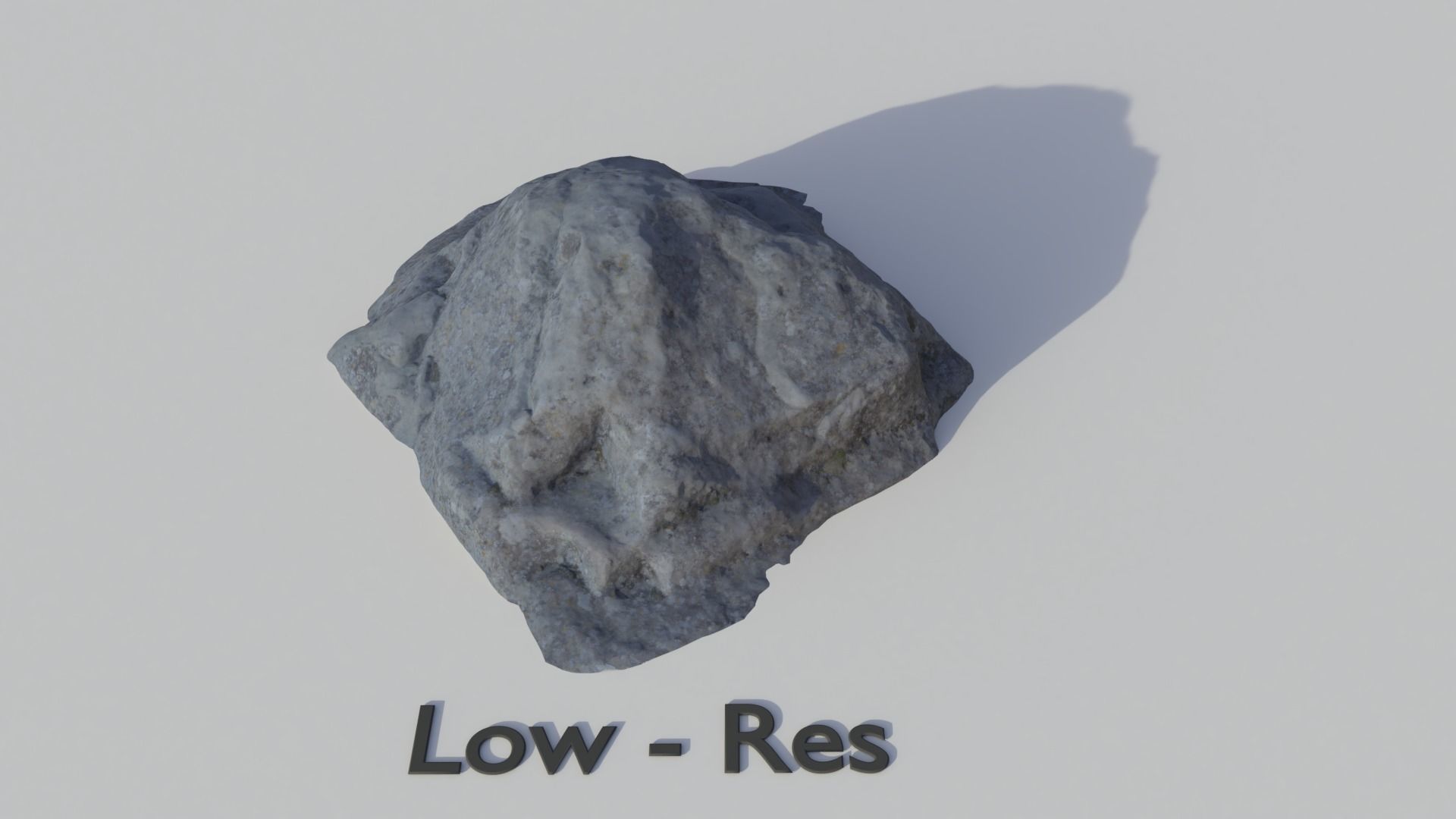 Scanned Grey Rock Low-poly 3D model_6