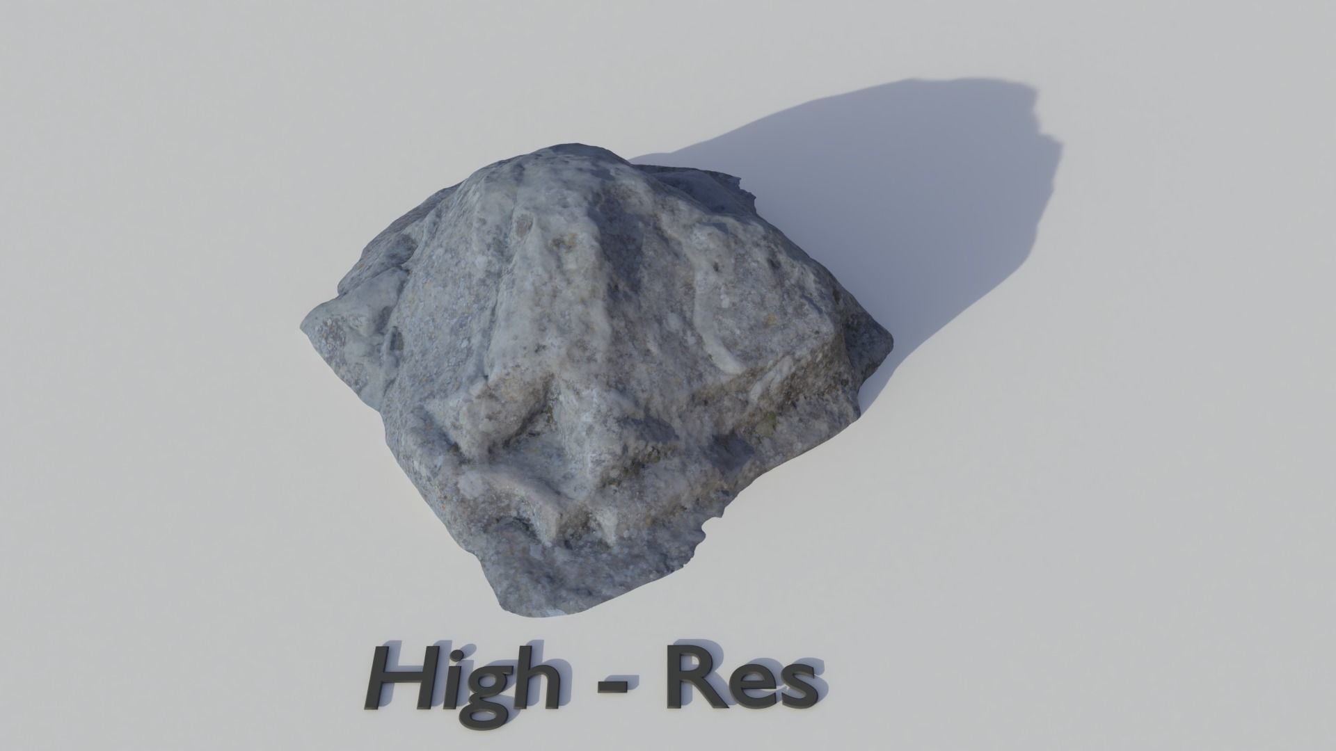 Scanned Grey Rock Low-poly 3D model_1