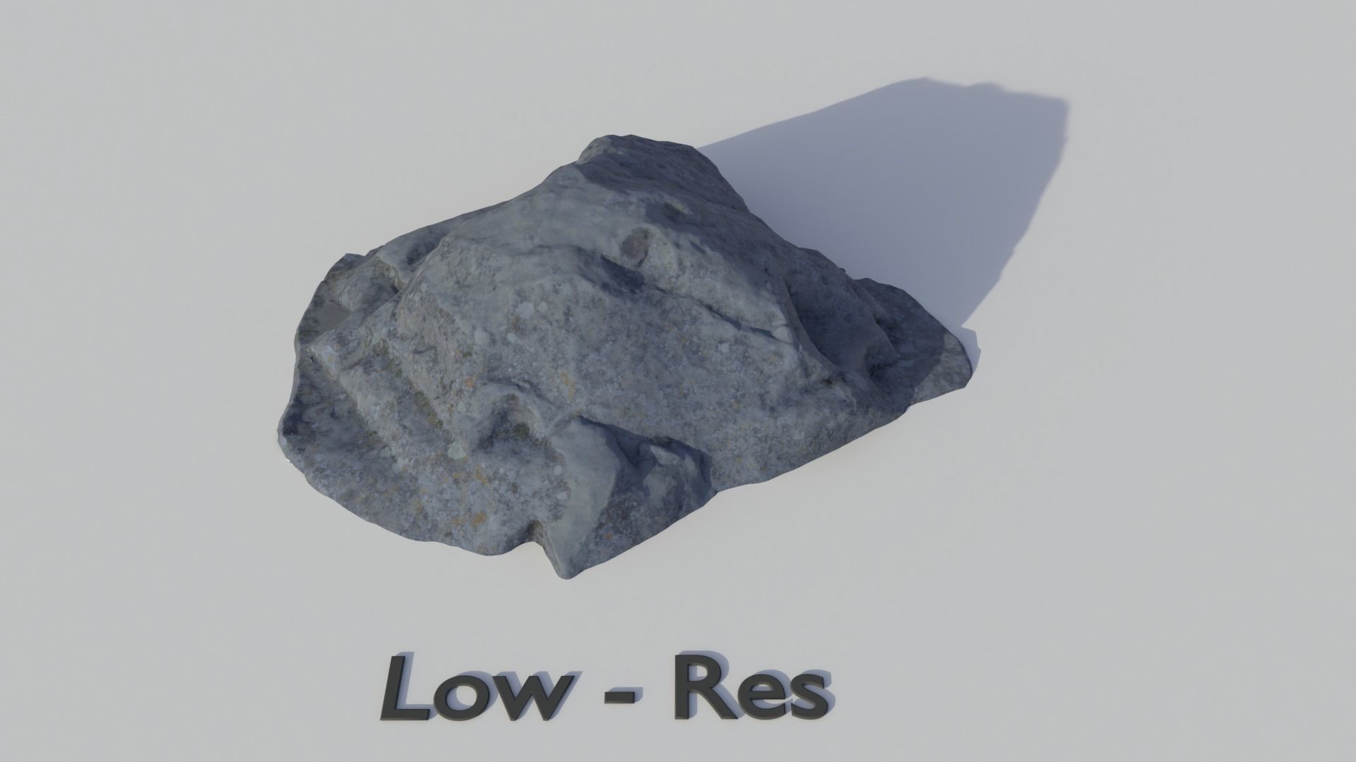 Scanned Grey Rock Low-poly 3D model_7