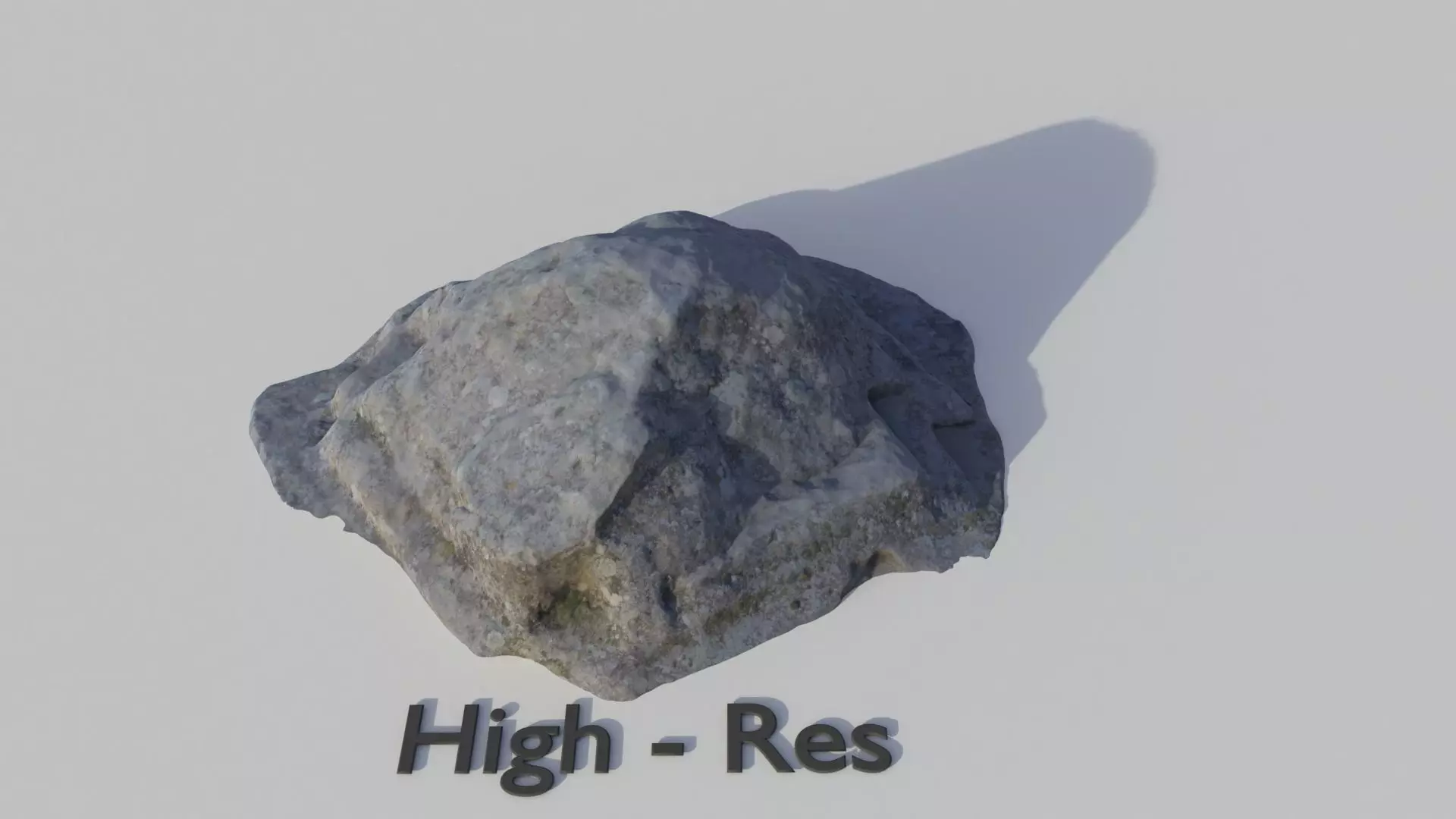 Scanned Grey Rock Low-poly 3D model_0
